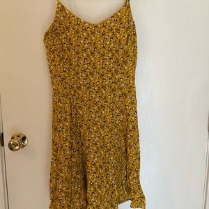 Yellow sundress with small floral print